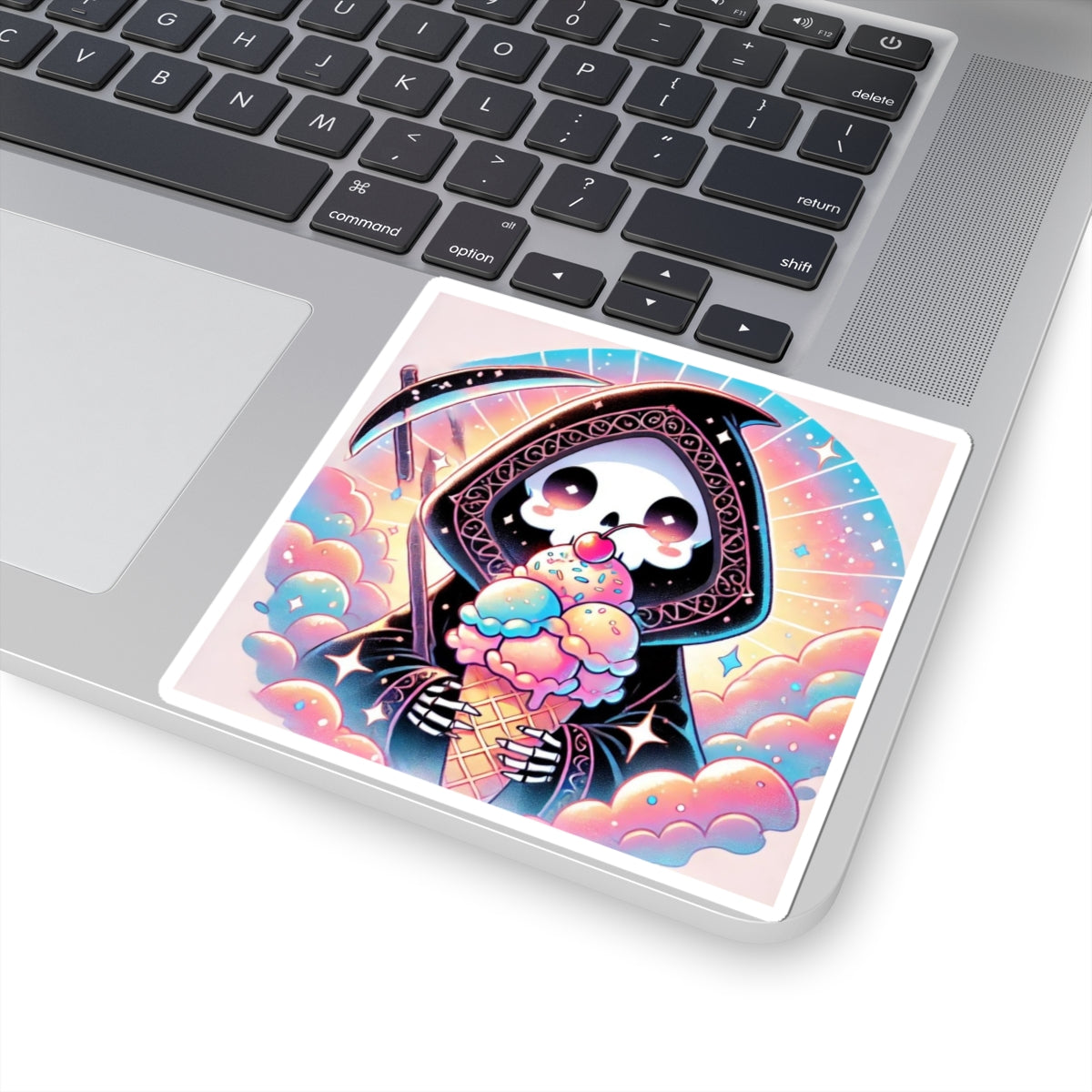 Pastel Grim Reaper Ice Cream Cute Gothic Art Sticker