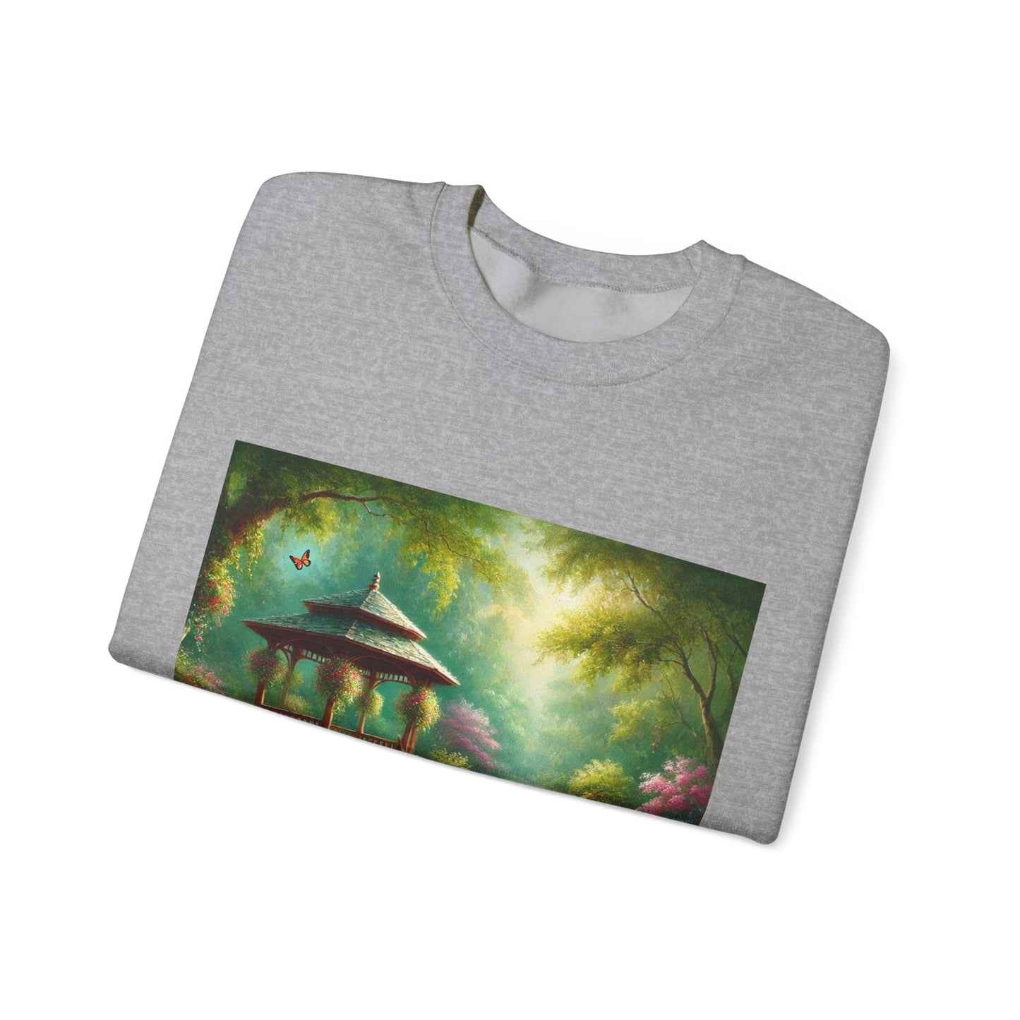 Spring Garden Gazebo Floral Landscape Sweatshirt