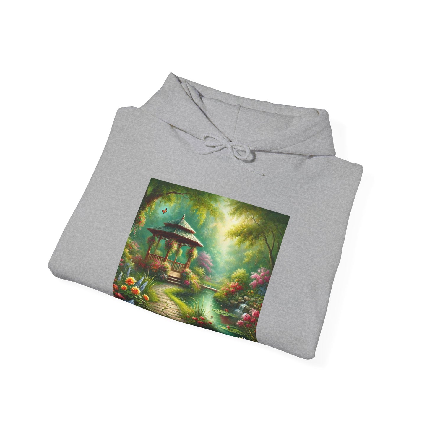 Spring Garden Gazebo Floral Landscape Hoodie