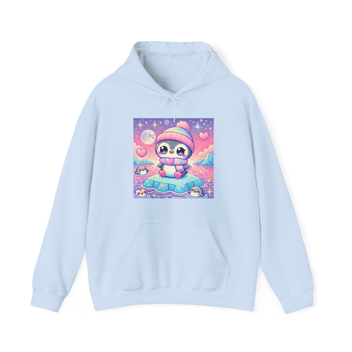 Cute Winter Penguin Ice Floe Kawaii Art Hoodie