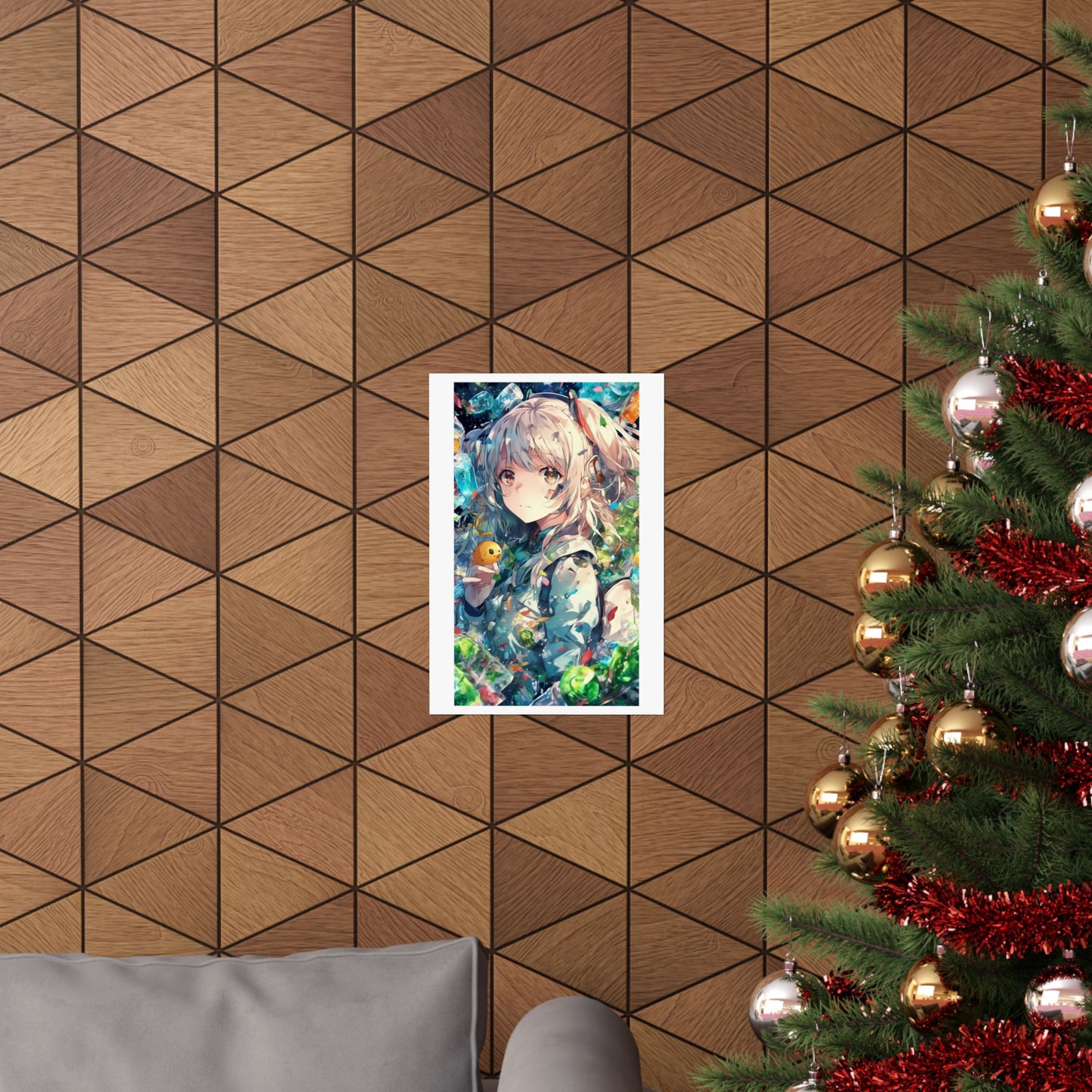 Crystal Bottle Anime Portrait Colorful Wall Poster