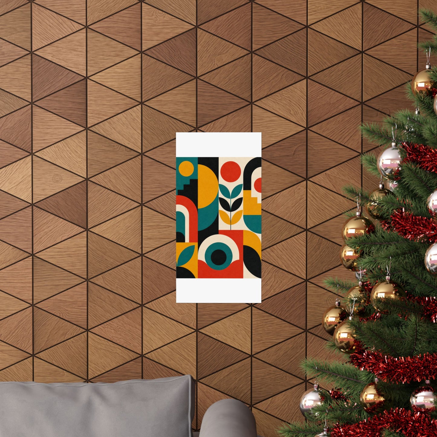Mid Century Arches Botanical Geometric Abstract Poster