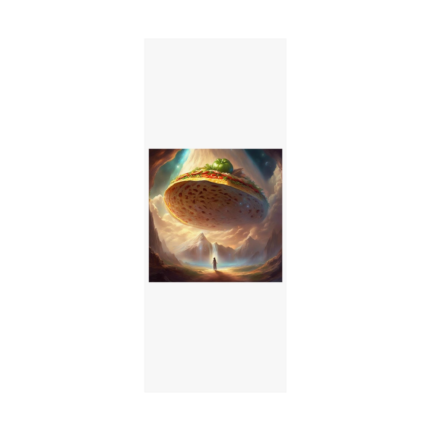 Cosmic Taco UFO Surreal Food Fantasy Art Poster