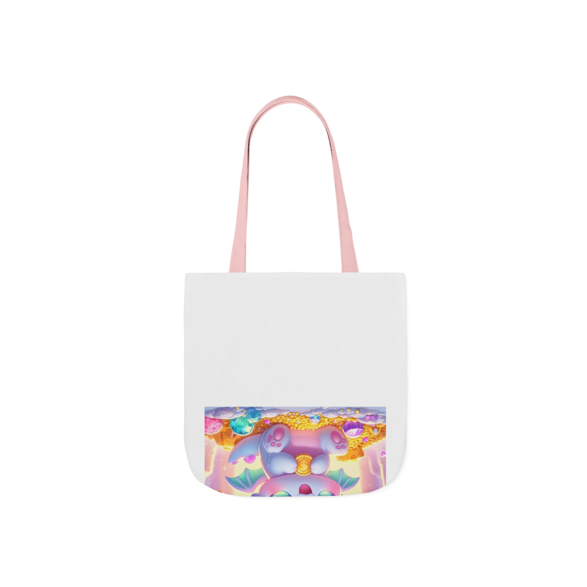 Pastel Treasure Dragon Kawaii Fantasy Canvas Tote Bag