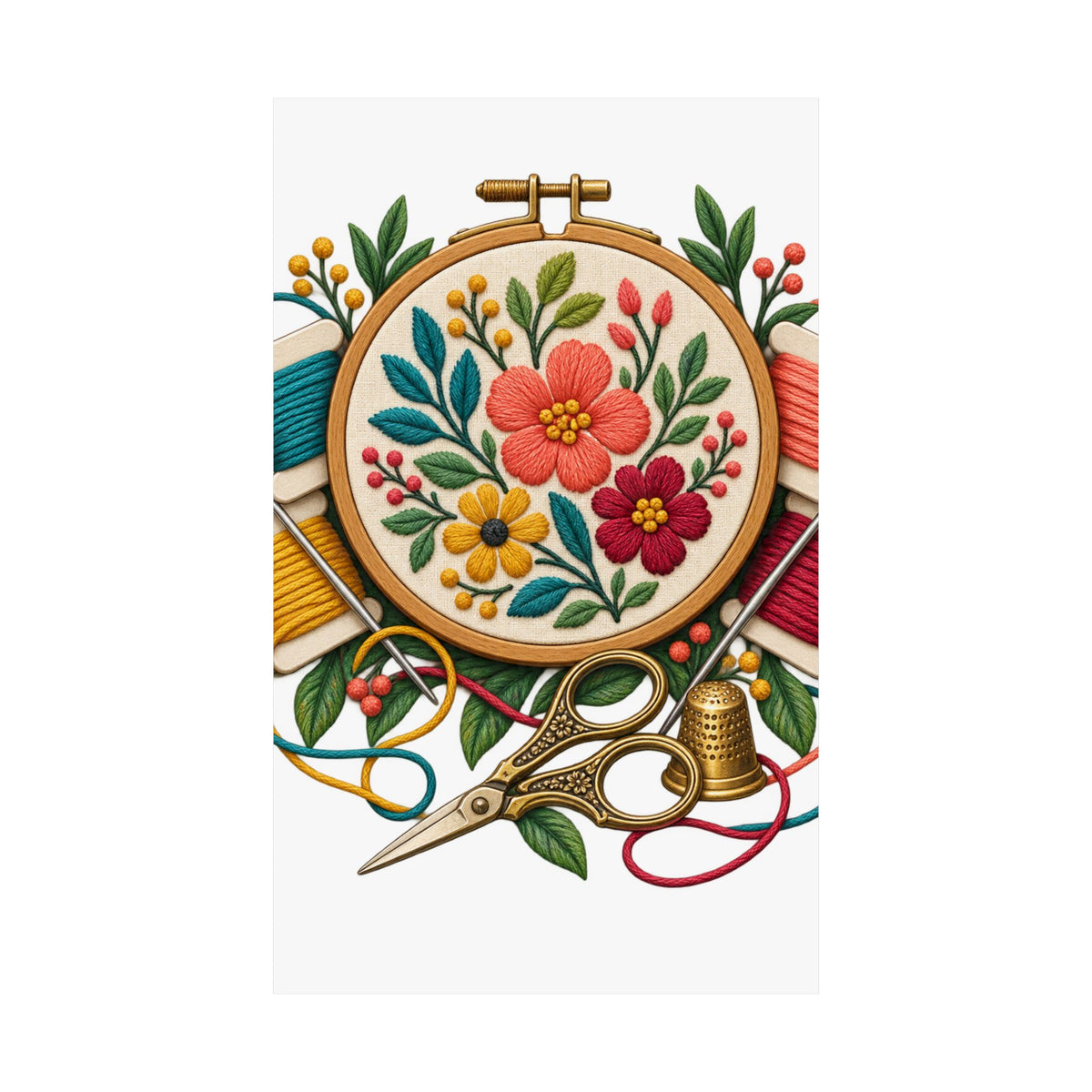 Botanical Embroidery Workshop Poster