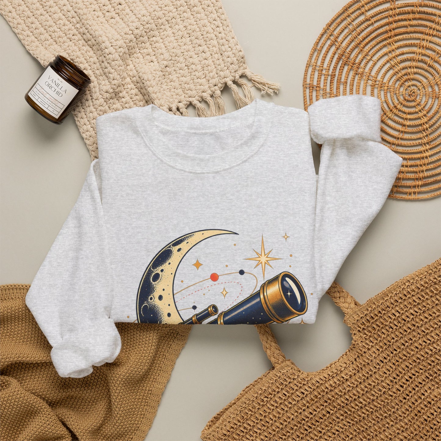 Vintage Telescope Celestial Astronomy Sweatshirt