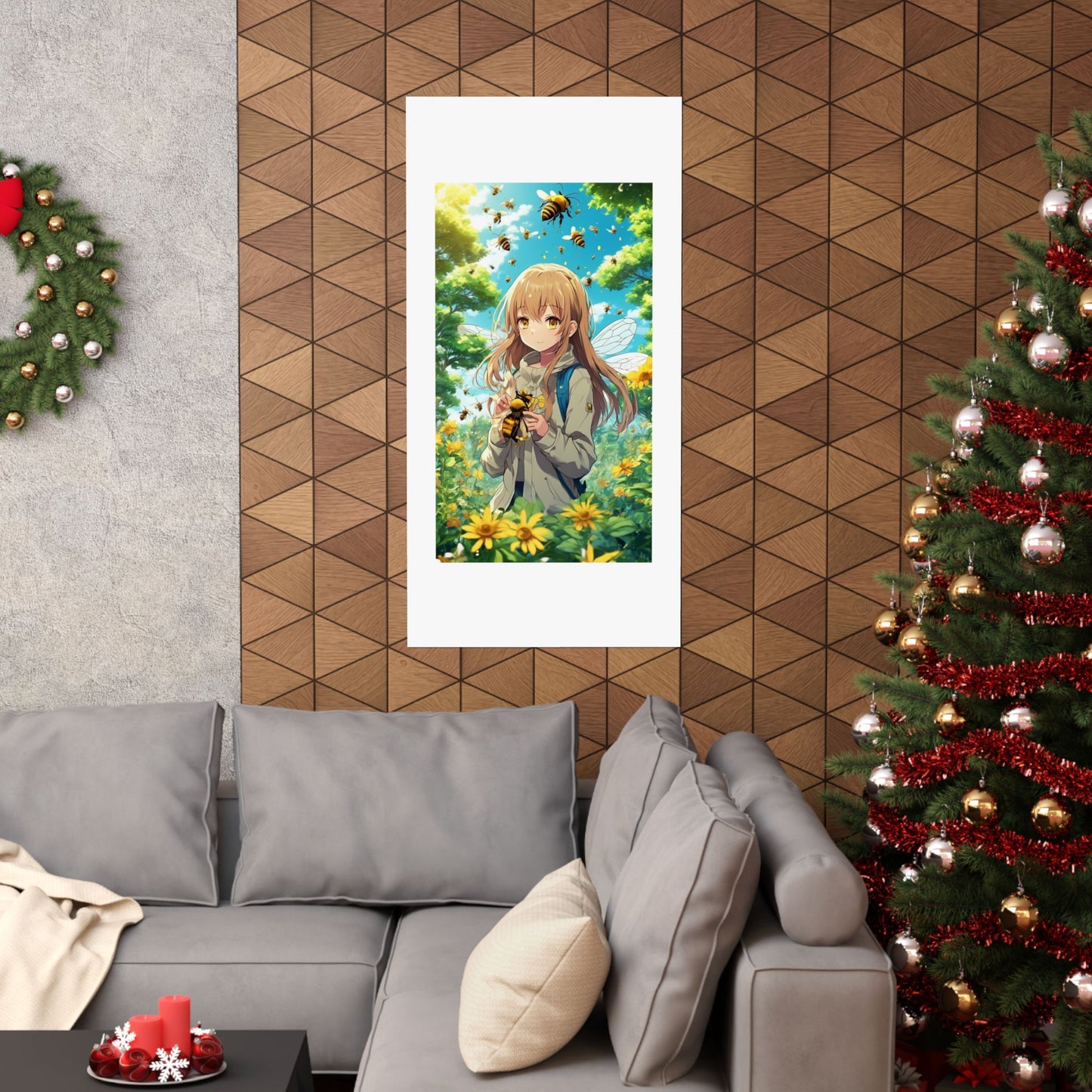 Bee Fairy Garden Anime Nature Art Poster
