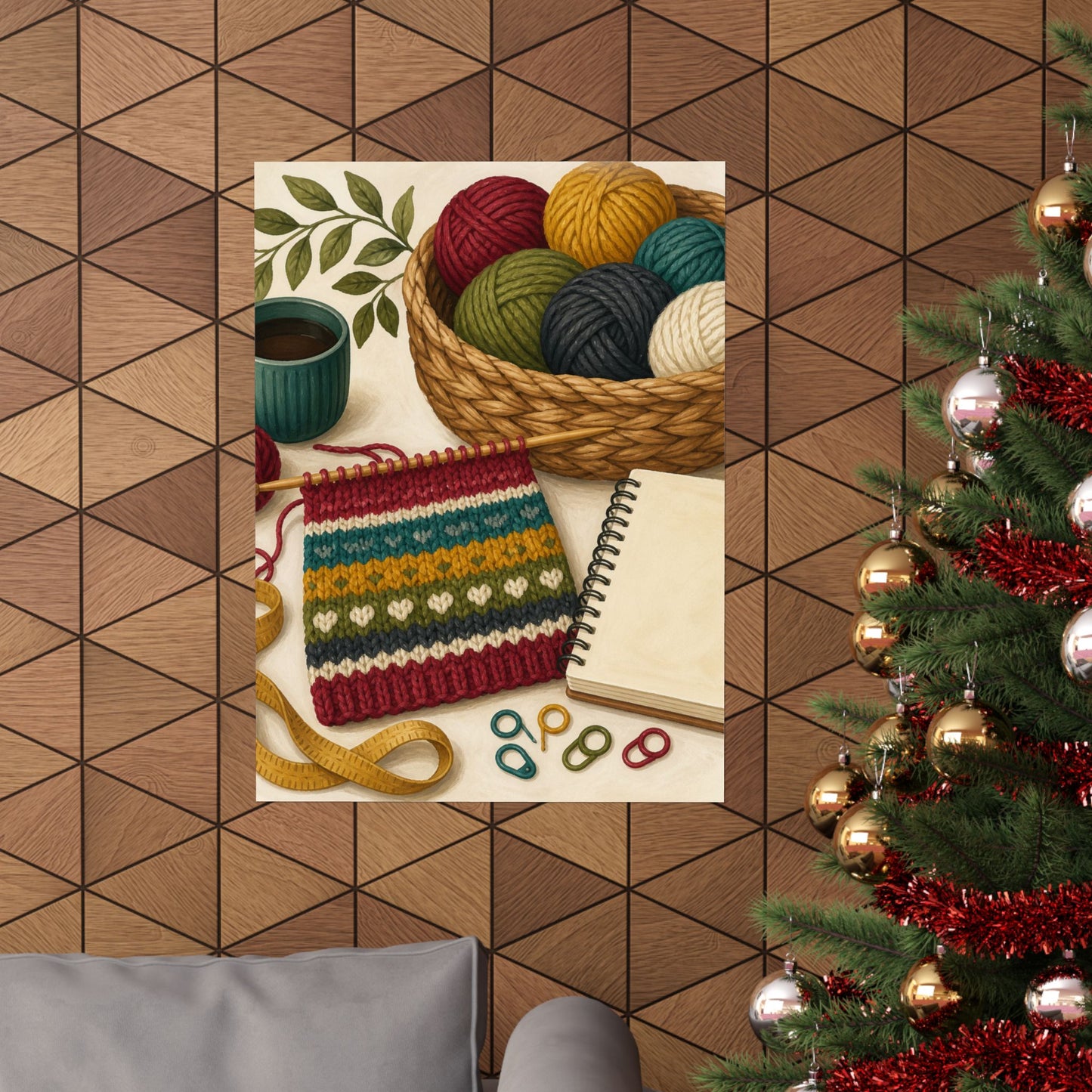 Cozy Knitting and Yarn Hobby Art Poster
