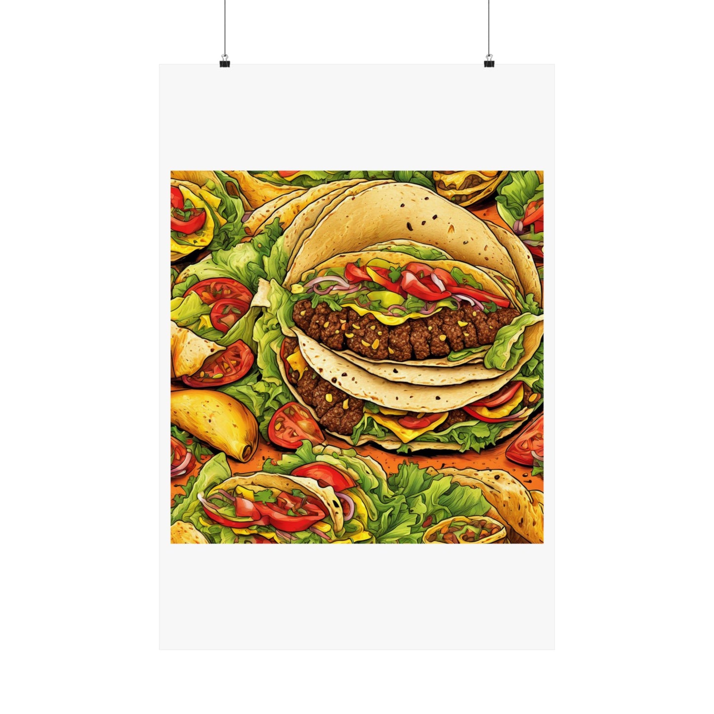 Stacked Taco Fiesta Foodie Gift Art Poster