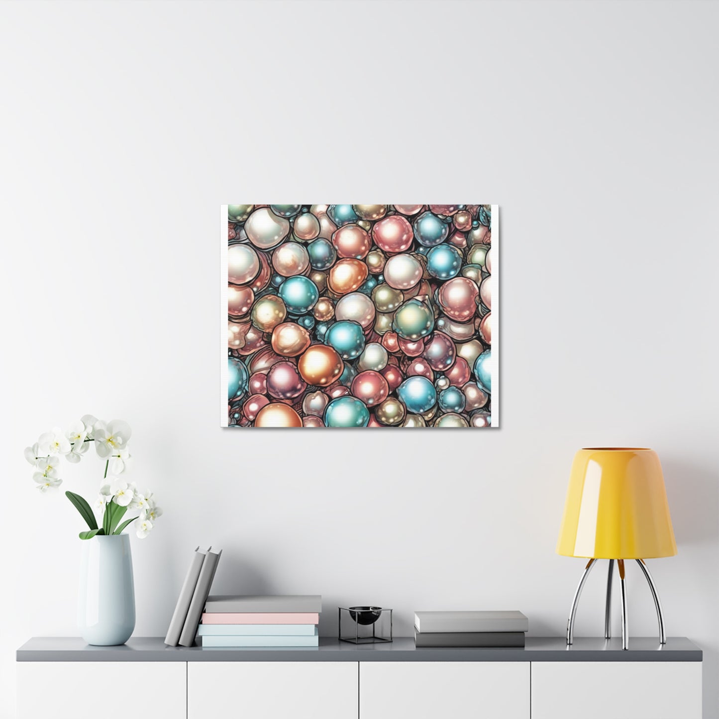 Rainbow Pearl Marble Abstract Gift Art Canvas