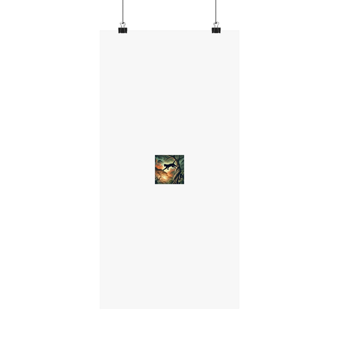 Enchanted Black Cat Forest Poster Fantasy Cat Wall Art Gift