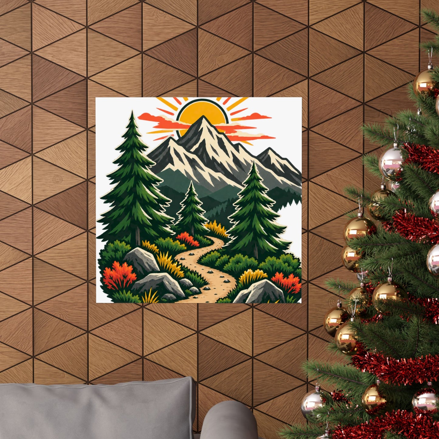 Sunrise Mountain Trail Outdoor Adventure Poster