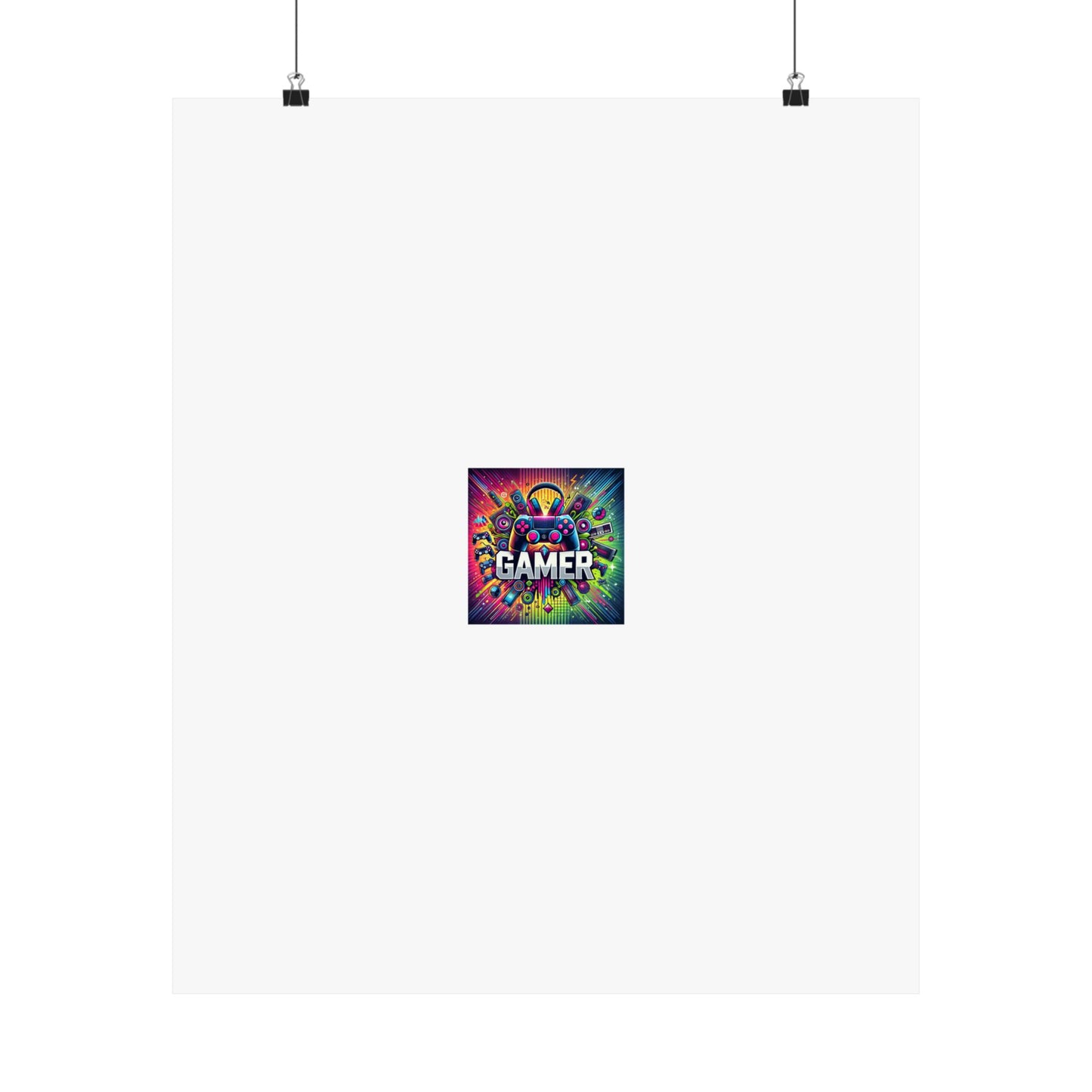 Neon Gamer Energy Retro Arcade Gaming Wall Art Poster