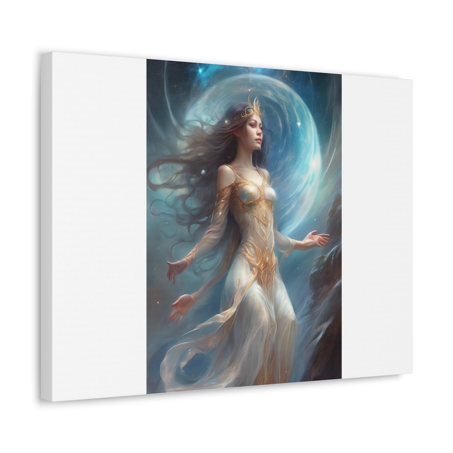 Lunar Celestial Queen Fantasy Portrait Canvas