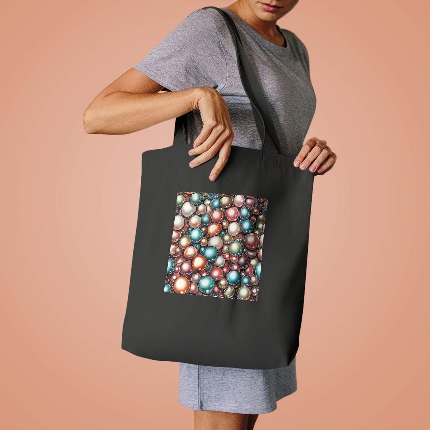 Rainbow Pearl Marble Abstract Gift Art Tote Bag