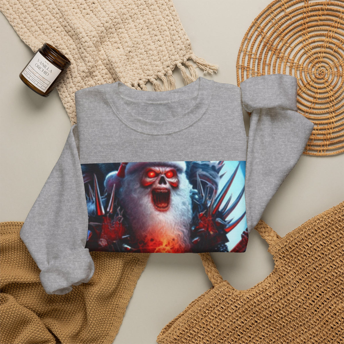 Heavy Metal Santa Holiday Concert Dark Sweatshirt
