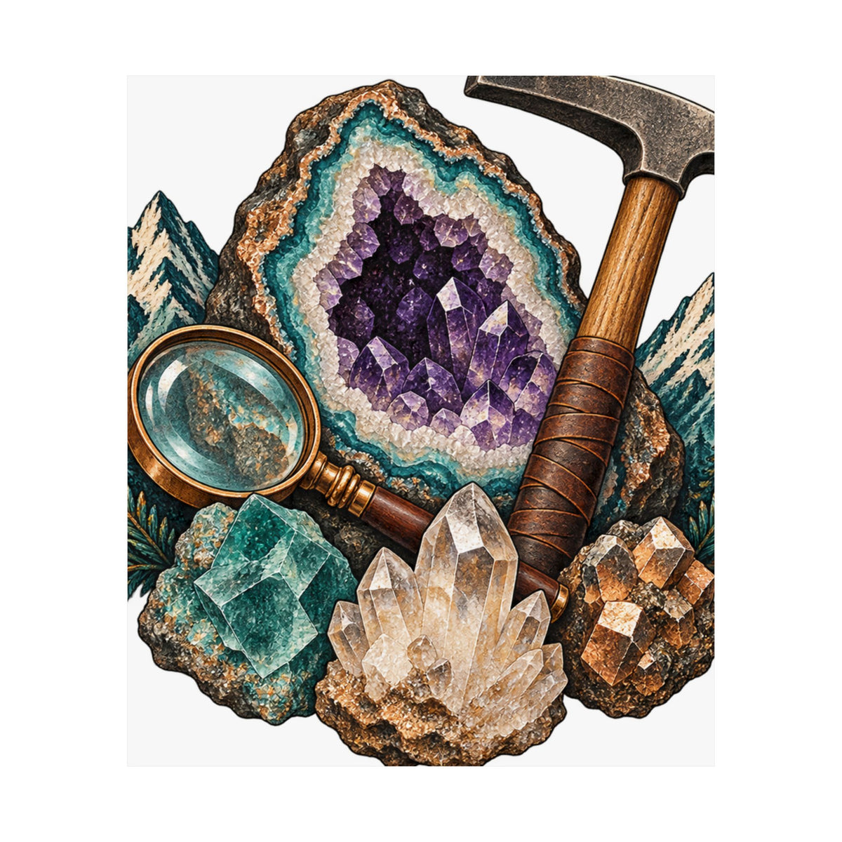Vintage Geode and Rockhounding Field Kit Poster