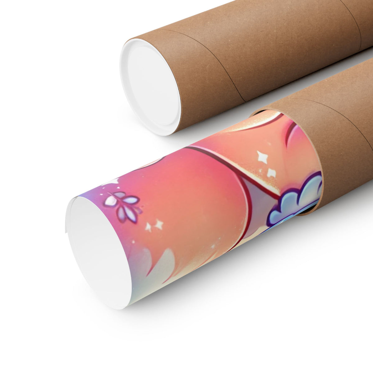 Pastel Woodland Fox Mushroom Kawaii Wall Art Poster