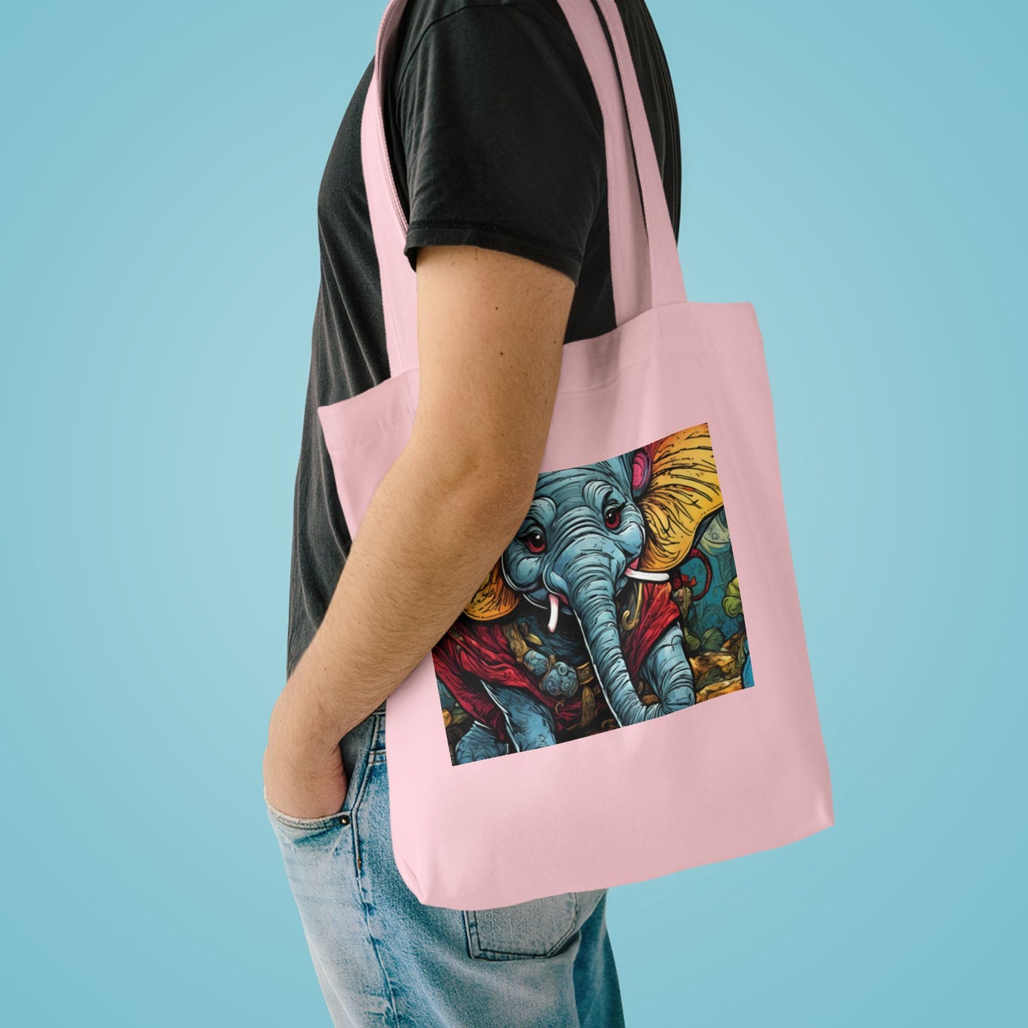 Colorful Elephant Garden Parade Animal Art Tote Bag for Gifts