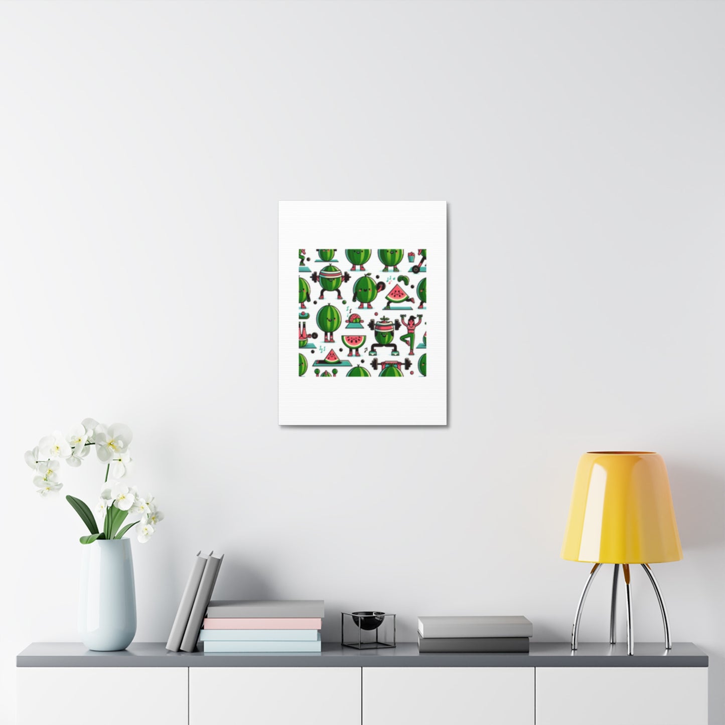 Watermelon Workout Club Cute Food Fitness Canvas Wall Art