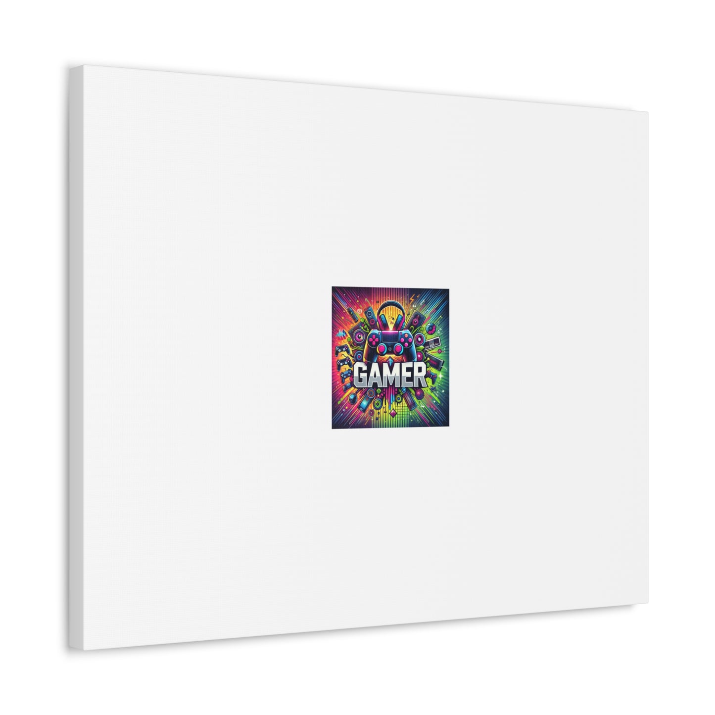 Neon Gamer Energy Retro Arcade Gaming Canvas Wall Art