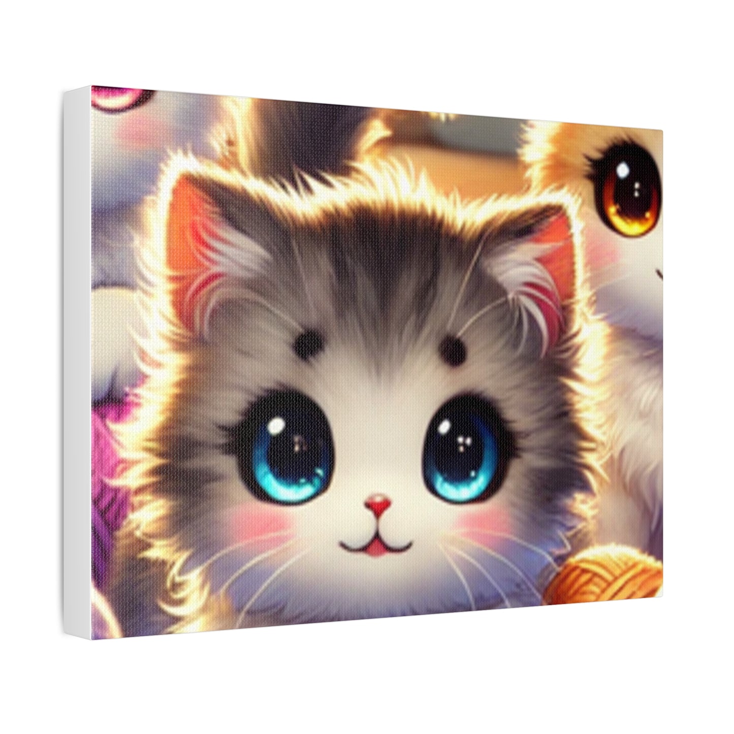 Cozy Yarn Kittens Cute Cat Canvas Knitting Room Wall Art Gift