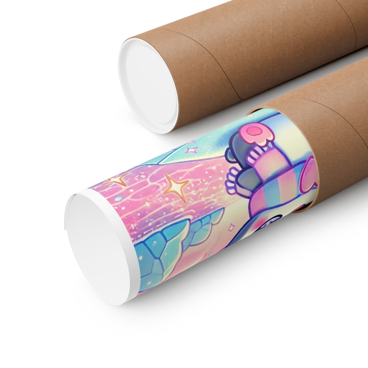 Cute Winter Penguin Ice Floe Kawaii Art Poster