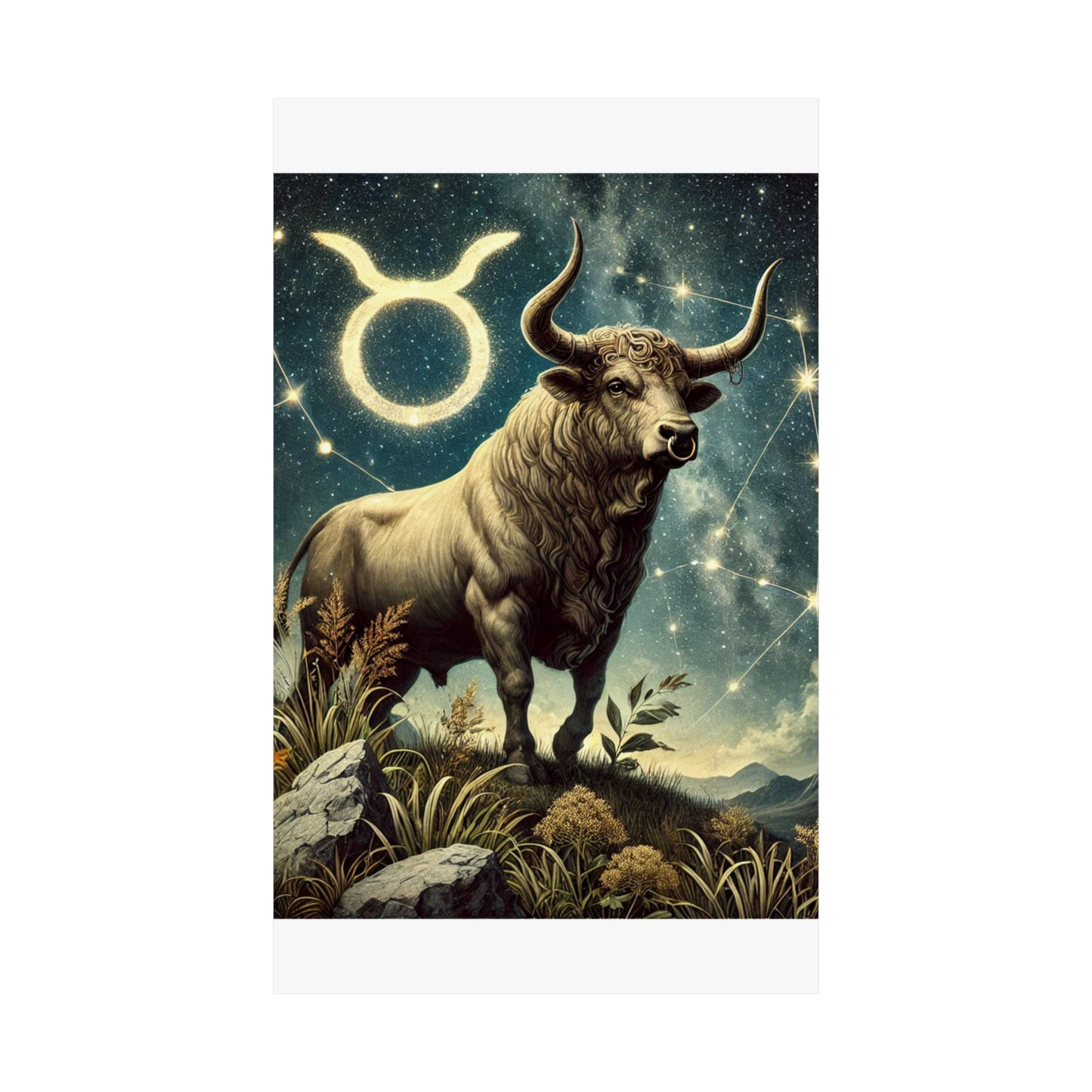Taurus Bull Constellation Celestial Wall Art Poster