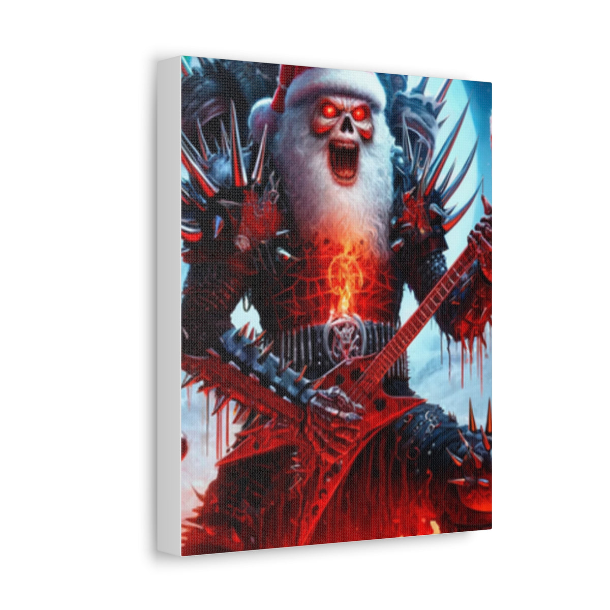 Heavy Metal Santa Holiday Concert Dark Holiday Canvas Art