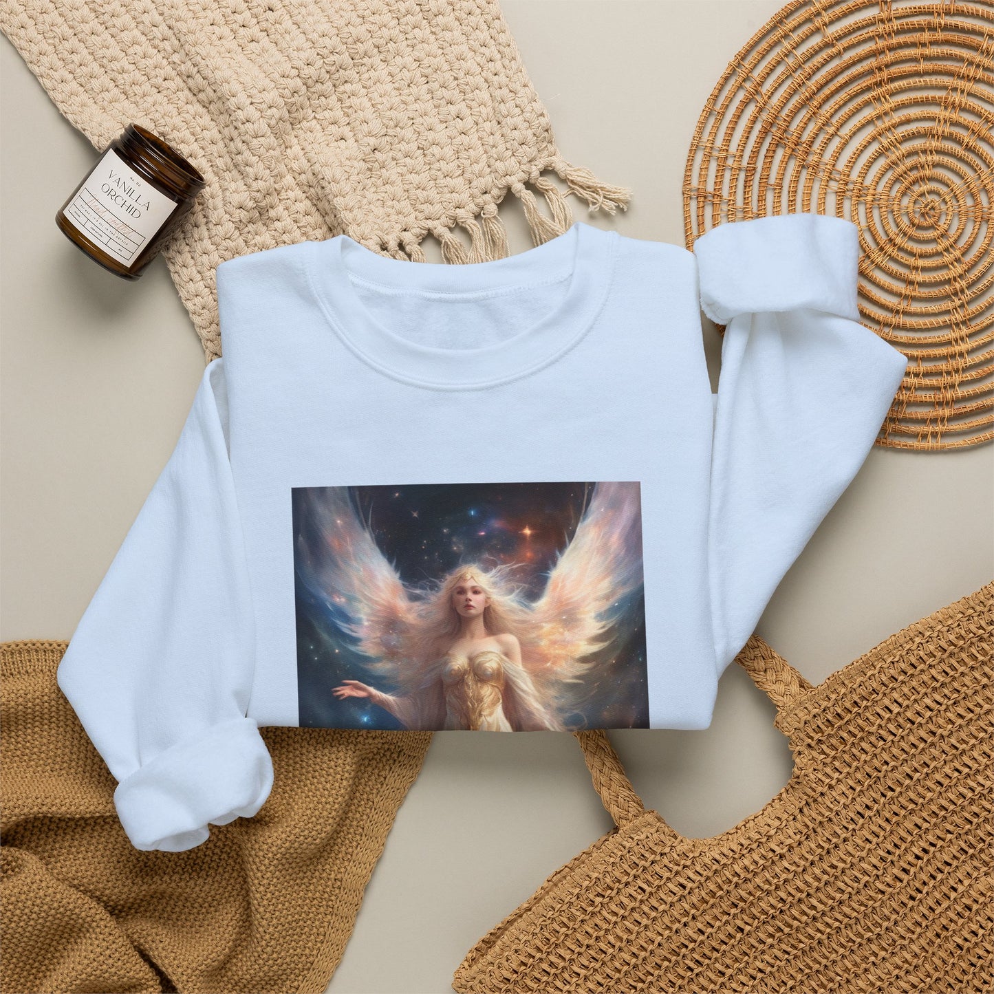 Celestial Winged Heroine Fantasy Portrait Sweatshirt