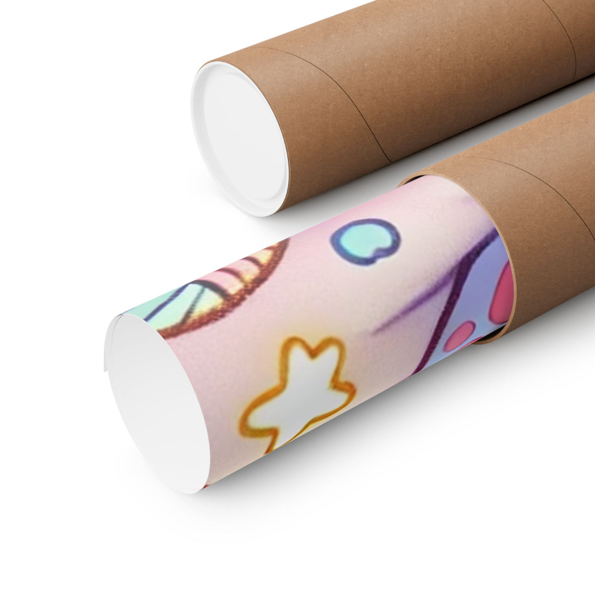 Cozy Kawaii Knitting Cat Pastel Yarn Wall Art Poster