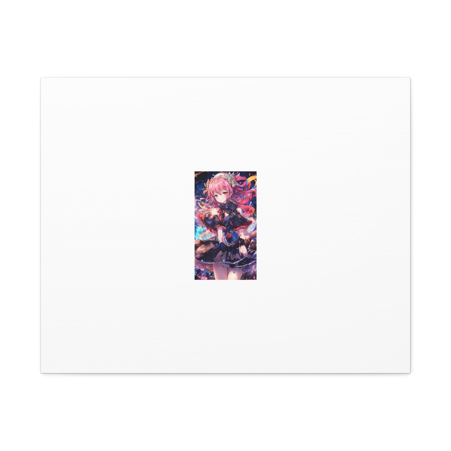 Pink Haired Fantasy Heroine Anime Portrait Canvas Wall Art