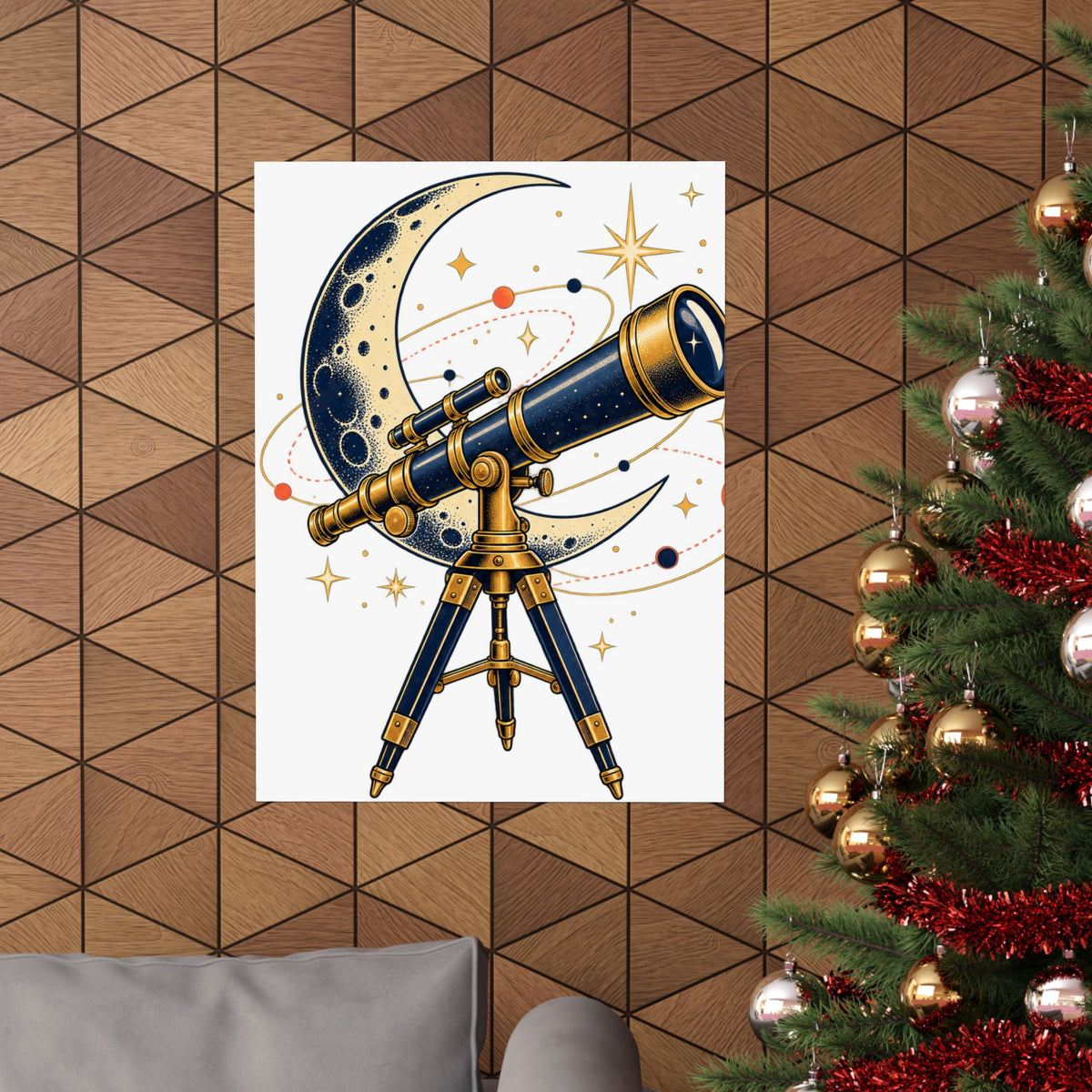Vintage Telescope Celestial Astronomy Poster