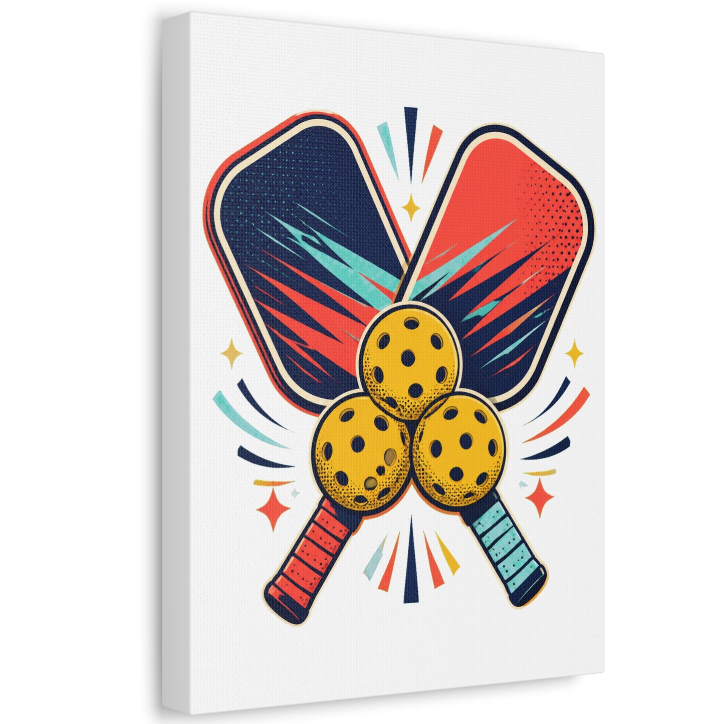 Retro Pickleball Paddles Recreational Sports Canvas Art