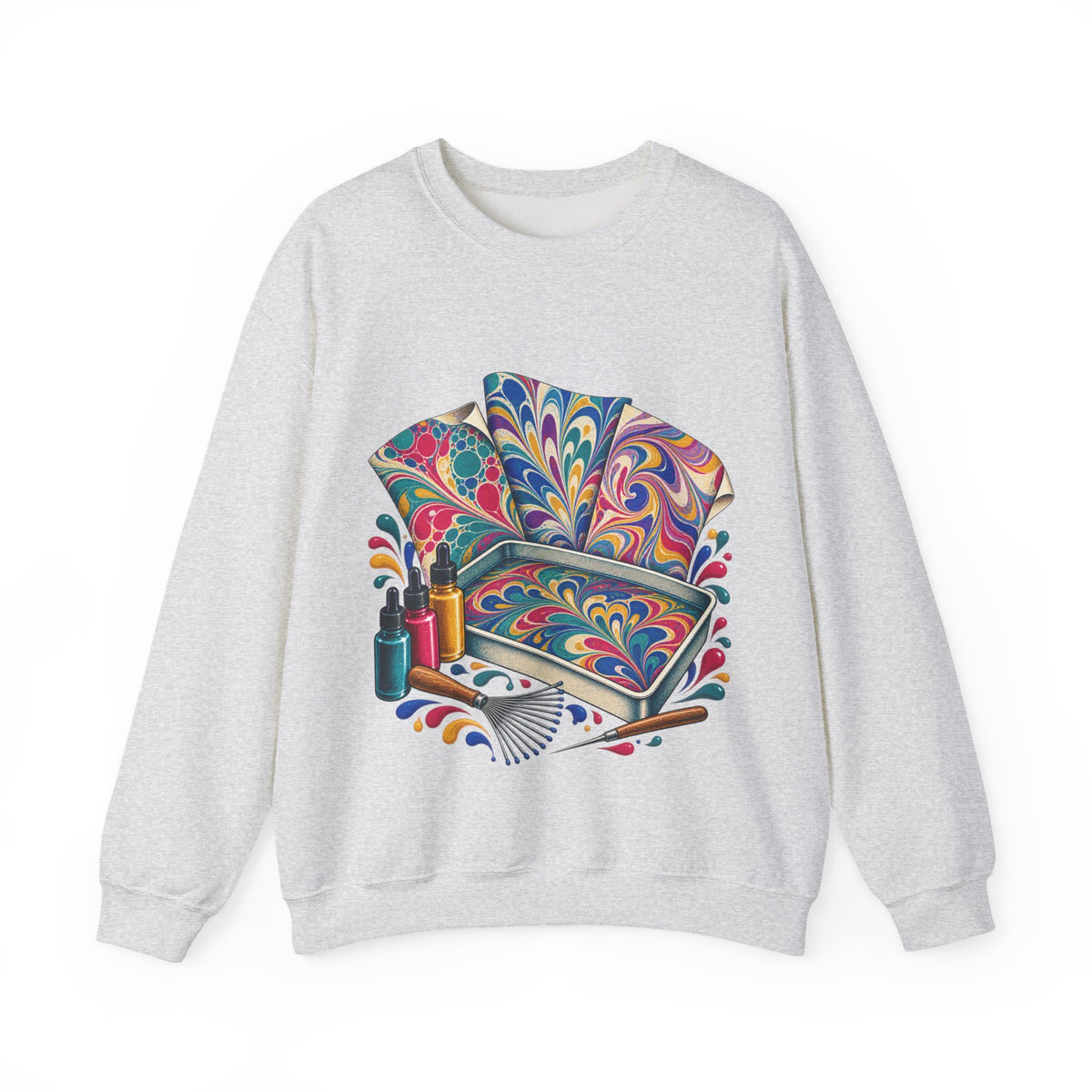 Colorful Paper Marbling Workshop Sweatshirt
