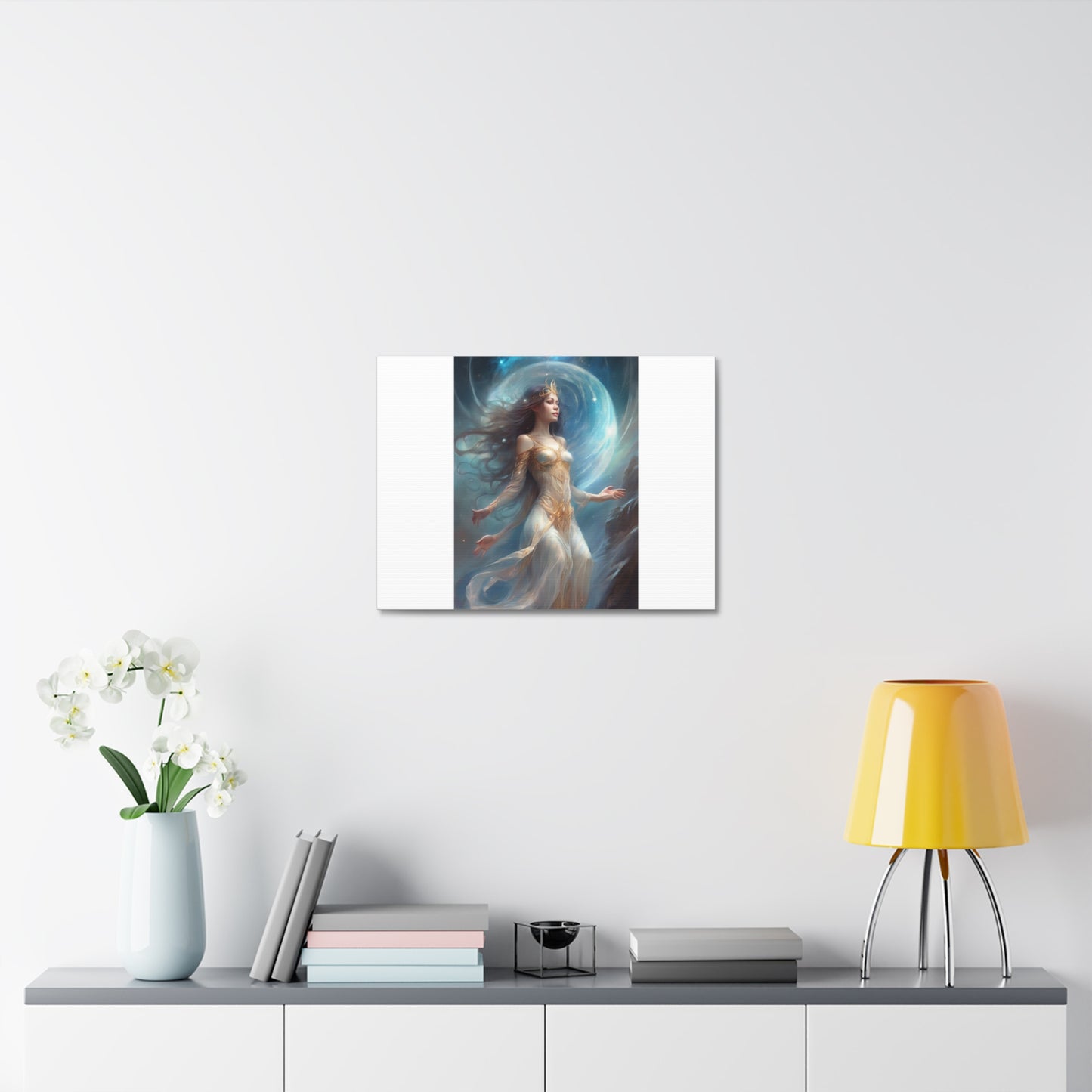 Lunar Celestial Queen Fantasy Portrait Canvas