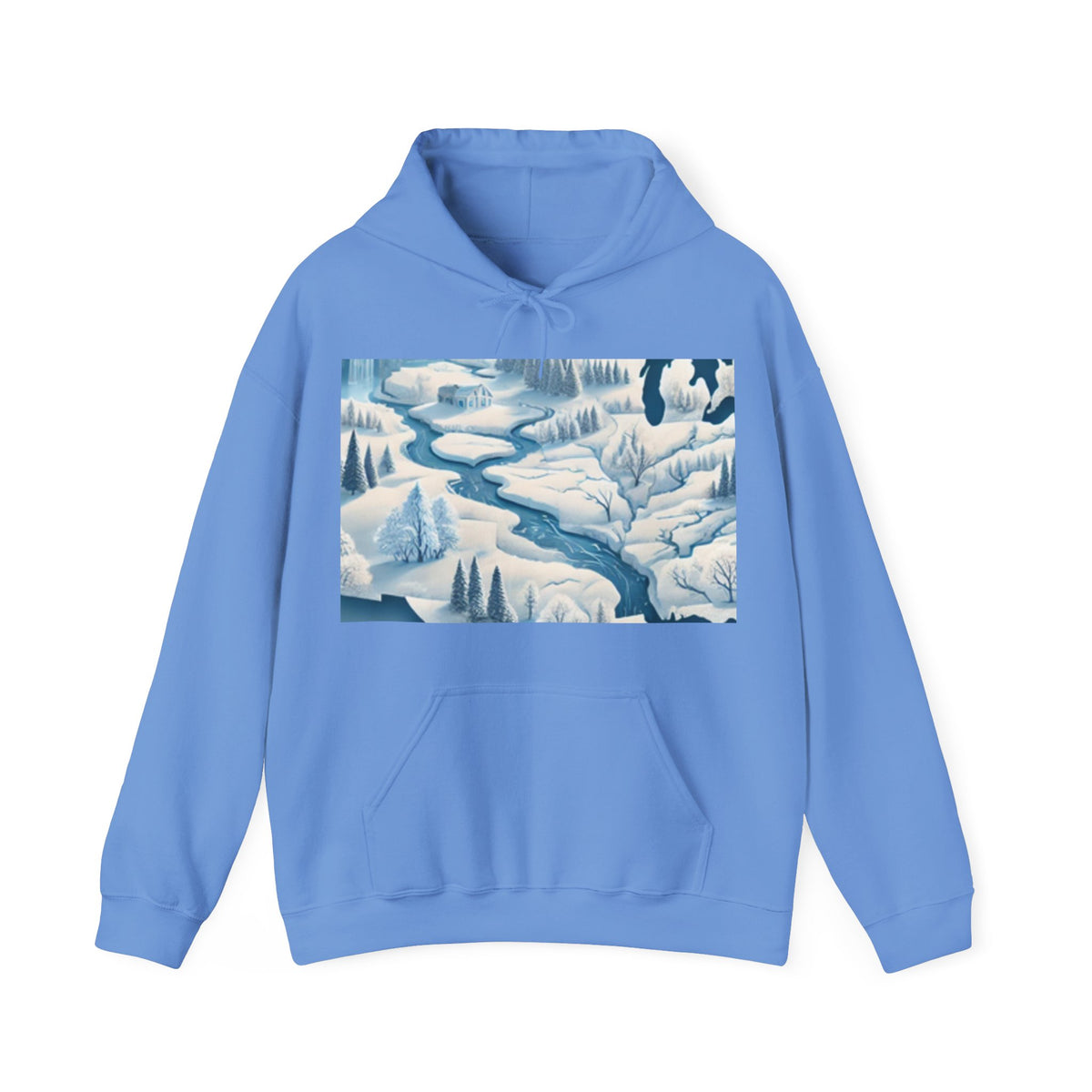 Winter USA Dreamscape Snowy Map Travel Hoodie Geography Gift