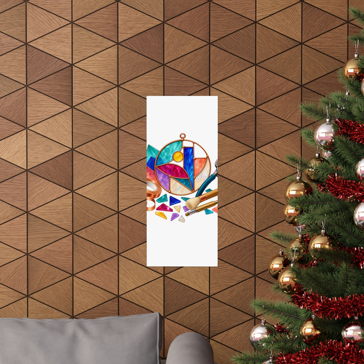 Abstract Stained Glass Suncatcher Workshop Poster