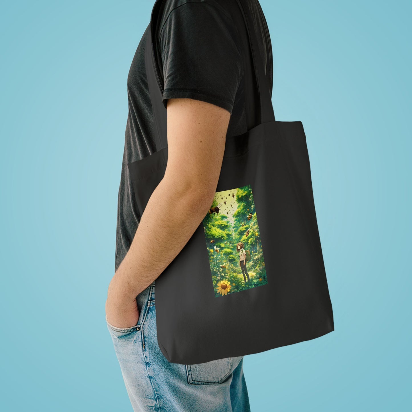 Bee Garden Explorer Anime Nature Art Tote Bag