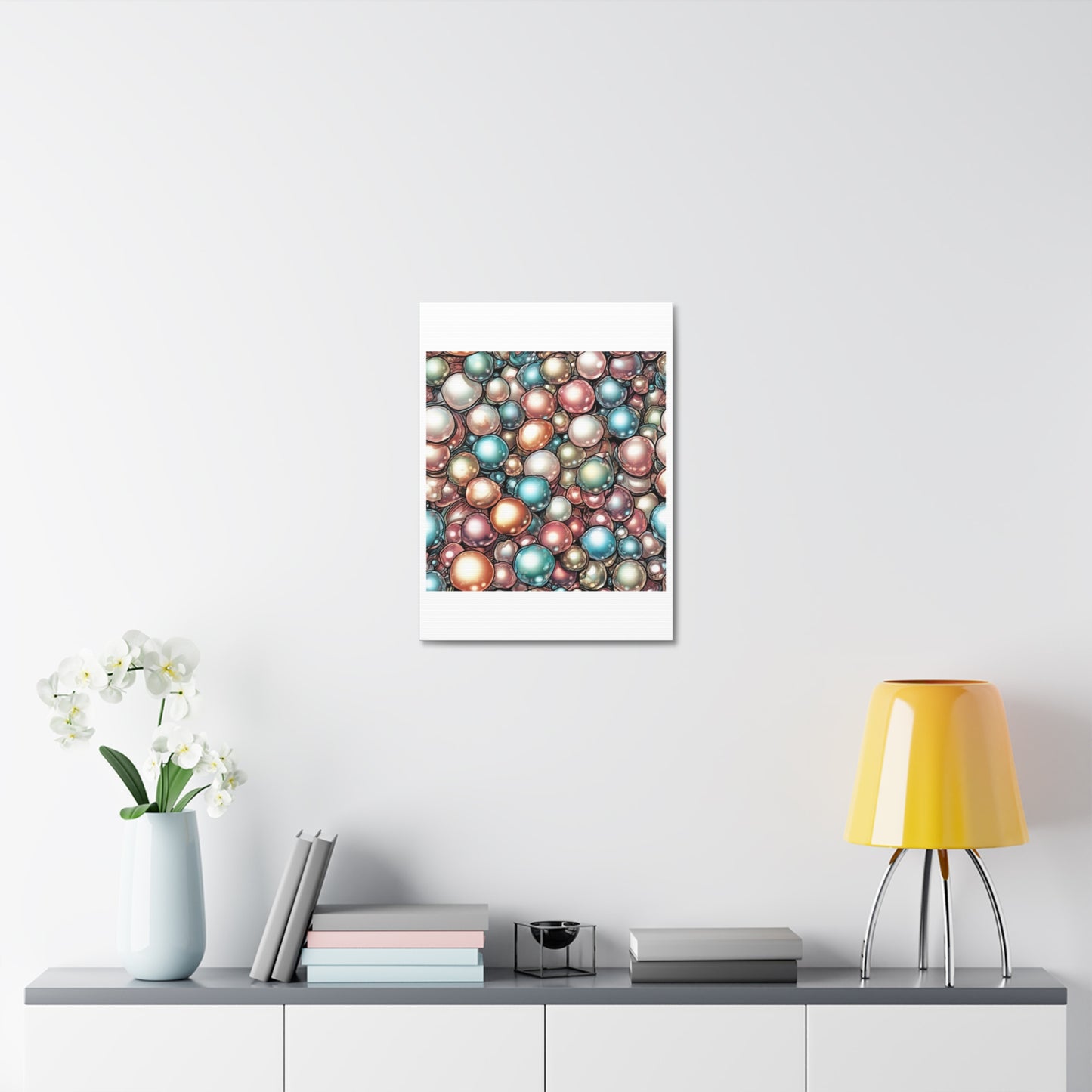 Rainbow Pearl Marble Abstract Gift Art Canvas