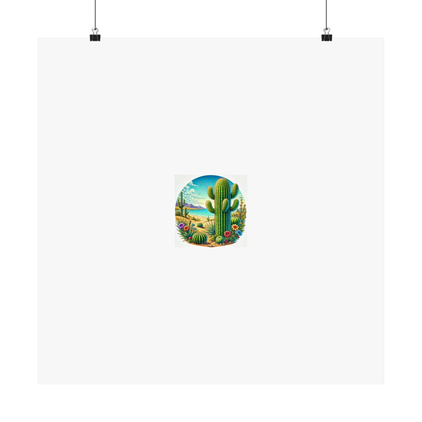 Desert Cactus Bloom Garden Poster Botanical Desert Wall Art Gift