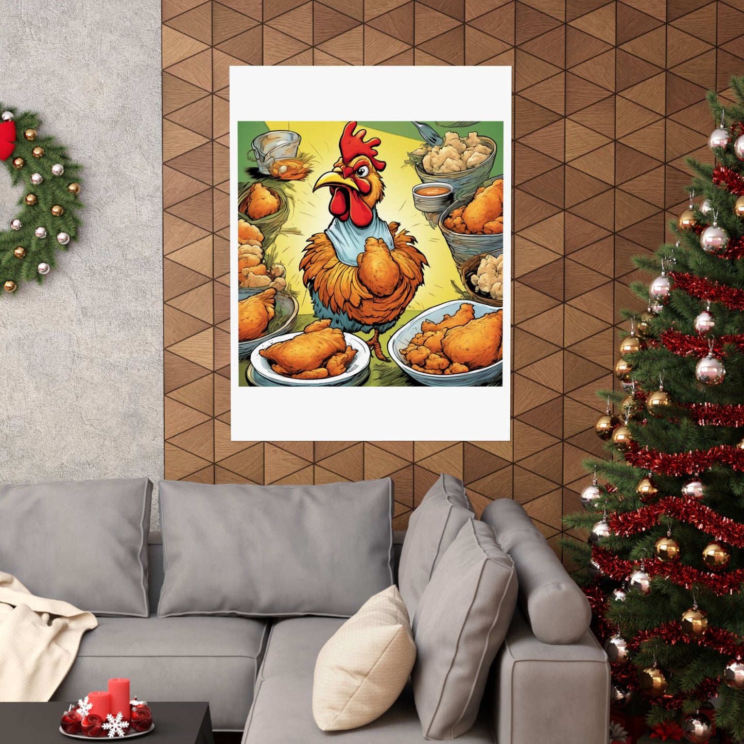 Funny Chicken Fried Food Comfort Food Art Poster