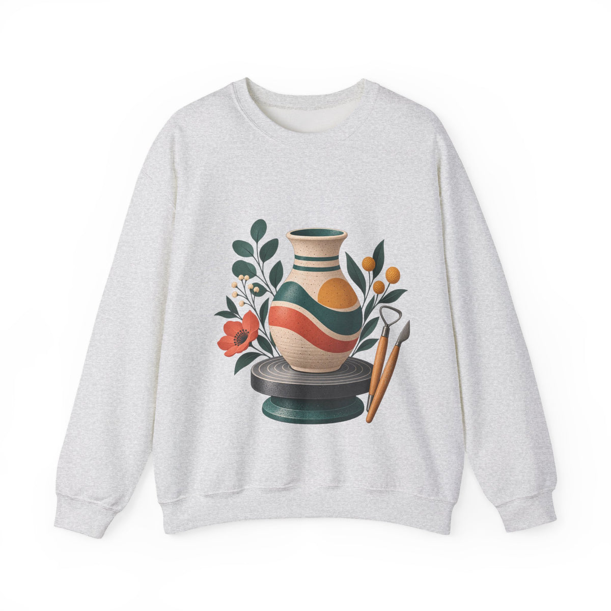 Midcentury Pottery Botanical Art Sweatshirt