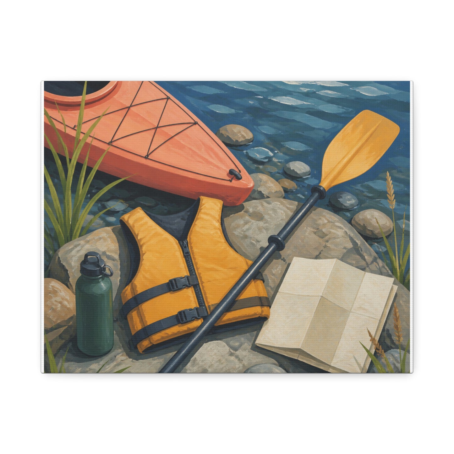 Calm Kayaking Adventure Art Canvas Art