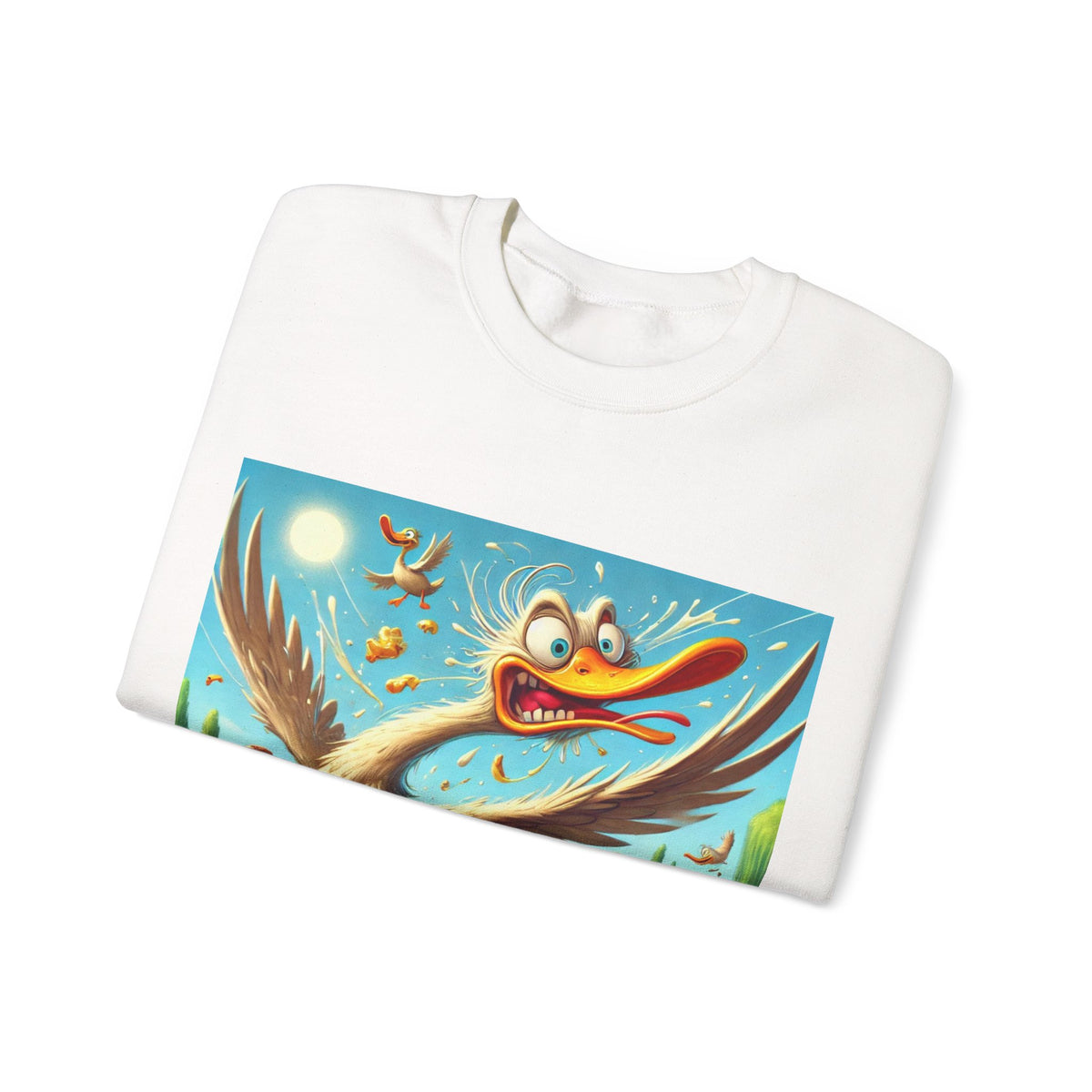 Chaotic Picnic Duck Funny Summer Art Sweatshirt
