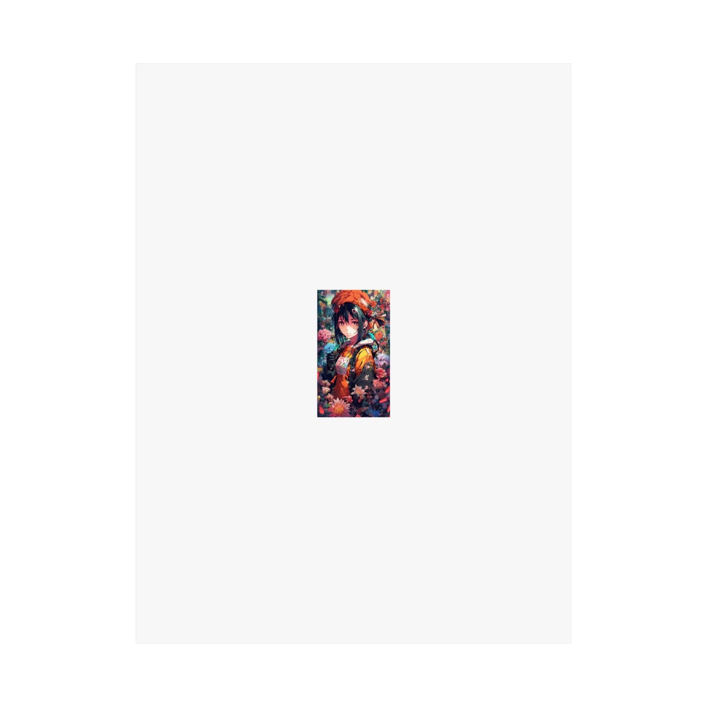 Anime Floral Forest Heroine Portrait Flower Poster Art