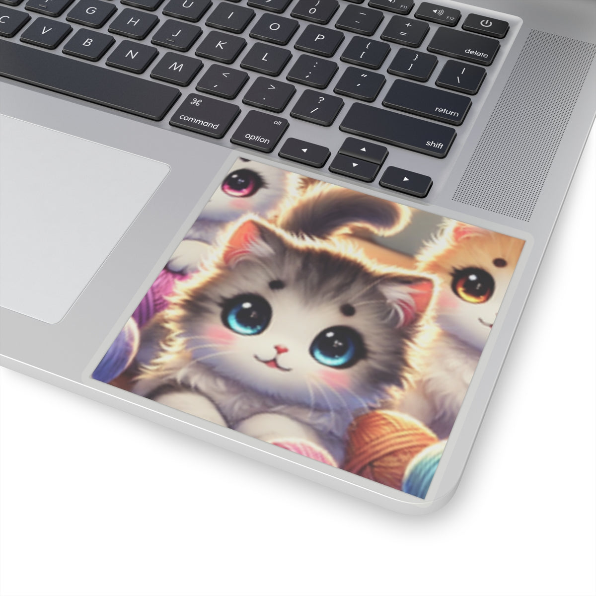 Cozy Yarn Kittens Cute Cat Sticker for Laptop Water Bottle