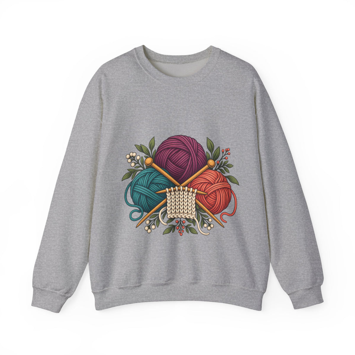 Retro Yarn and Knitting Botanical Art Sweatshirt