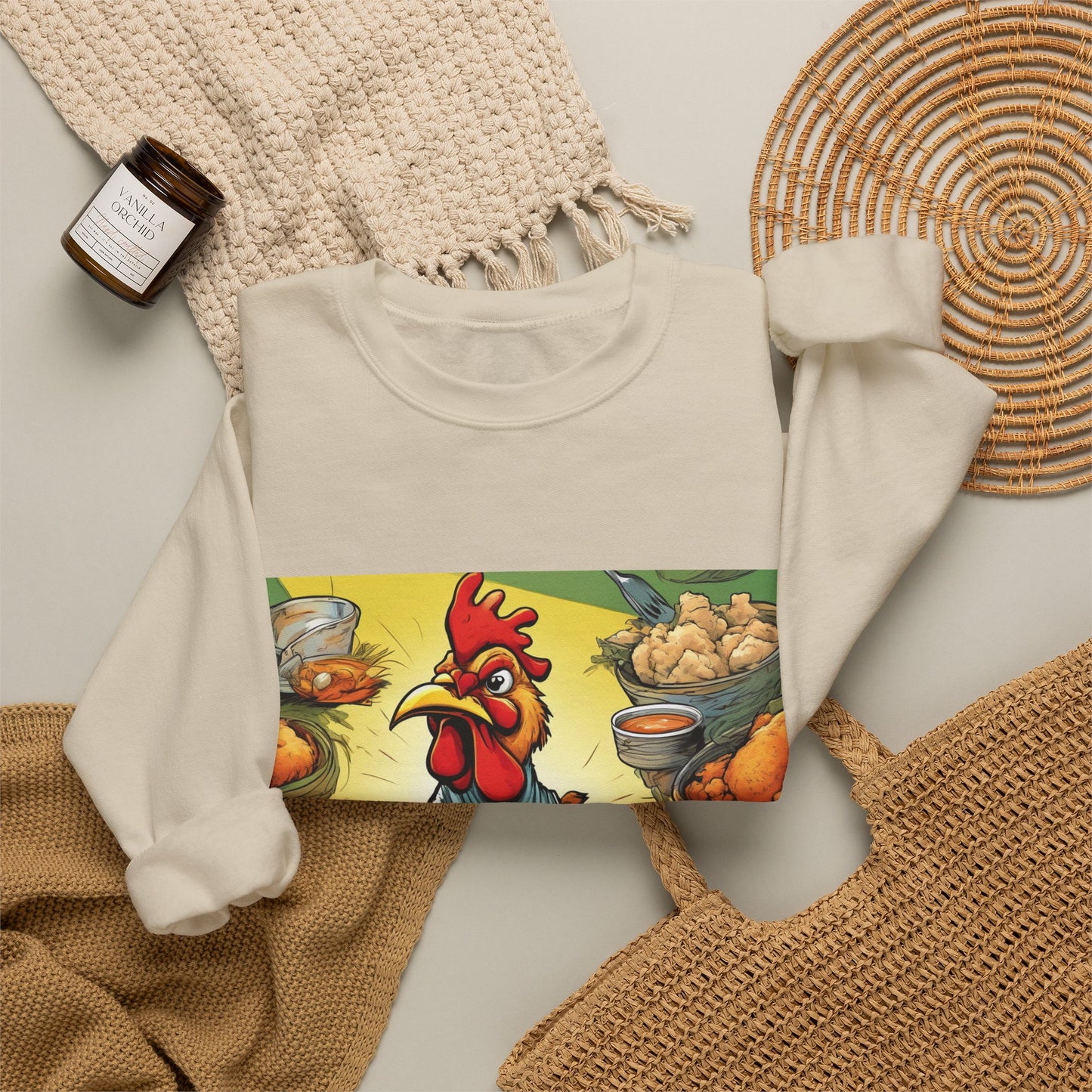 Funny Chicken Fried Food Comfort Food Art Sweatshirt