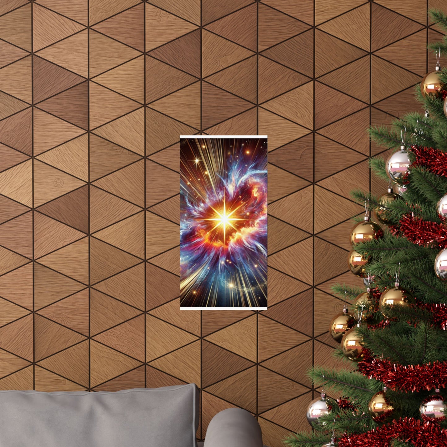 Cosmic Starburst Energy Abstract Space Poster Wall Art Decor